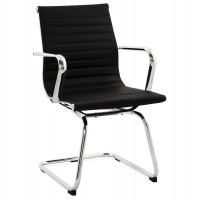 Quality black office chair with chromed metal leg