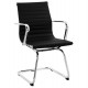 Quality black office chair with chromed metal leg