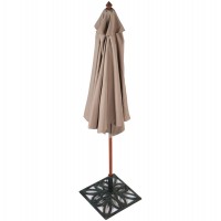 Quality taupe colour parasol with wooden structure and waterproof fabrics