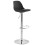 Slimline and height-adjustable BLACK trendy bar stool SUKI