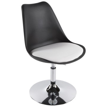 BLACK and WHITE design chair with padded seat VICTORIA