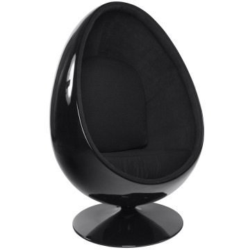 Swivel Egg black armchair UOVO