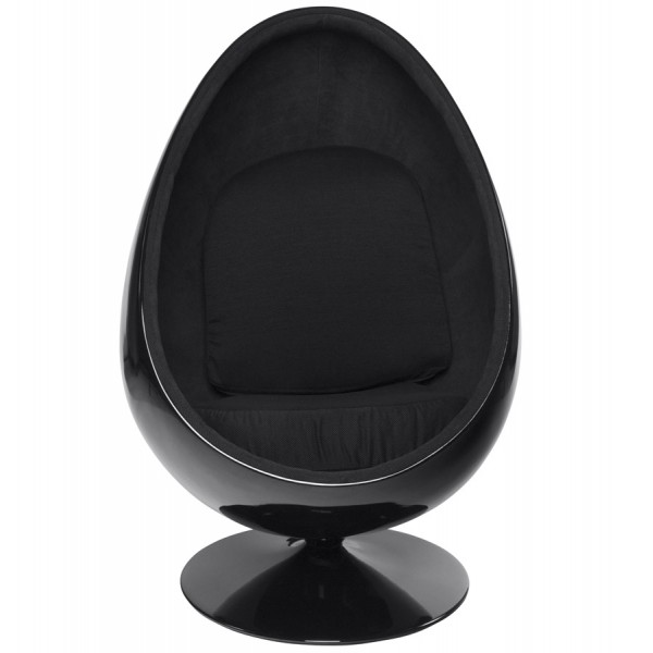 Swivel Egg Black Armchair Uovo, Black Arm Chair