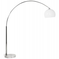 Arched metal white lamp with marble base