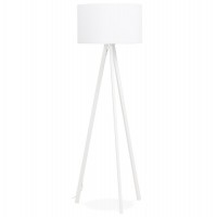 White floor lamp with white metal base