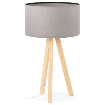Scandinavian style GREY / NATURAL table lamp with lampshade TRIVET