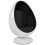 Swivel Egg WHITE and BLACK armchair UOVO
