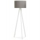 Grey floor lamp with white metal base