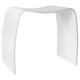 White low stool or pouf in painted wood