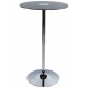 Black bar table with glass top and chromed metal leg STAND