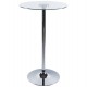 Clear bar table with glass top and chromed metal leg STAND