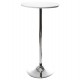 White high stand or white top table with wood top and chrome metal frame LILA