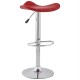 Adjustable red bar stool with imitation leather seat