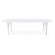 Office or dining extendible table in white color, with wooden top