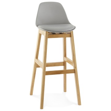 GREY Bar stool with padded seat ELODY