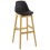 Black Bar stool with padded seat ELODY