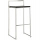 Stackable black bar stool in large format with rectangular lines, with steel structure
