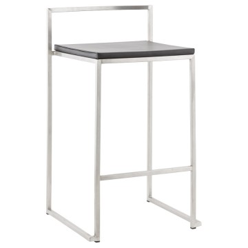 Stackable BLACK bar stool medium format METO