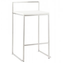 Stackable WHITE bar stool medium format METO