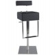 Comfortable and stable padded black bar stool with brushed steel base