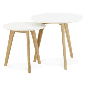 Tables basses gigognes avec plateau en bois blanc ESPINO