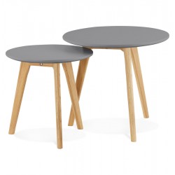Tables basses gigognes avec plateau en bois gris foncé ESPINO