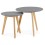 Natural nested coffee tables with dark grey wood top ESPINO