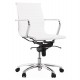 Office chair in white imitation leather with swivel seat and adjustable height