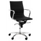 Office chair in black imitation leather with swivel seat and adjustable height
