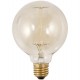 Vintage filament bulb with screw socket, round, small format