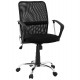 Black office chair adjustable, in textile materials, with padded seat