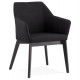 Black designed and upholstered chair with armrests and textile lining TAKION