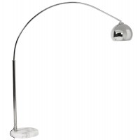 Arched metal chrome lamp with marble base LOFT XL