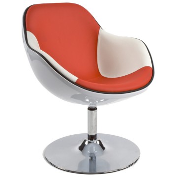 Contemporary lounge WHITE and RED armchair DAYTONA