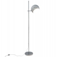 Chrome design floor lamp with adjustable shade and metal base