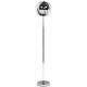 Chromed floor lamp with original shade and chromed metal base