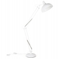 Lampadaire blanc réglable et inclinable avec abat-jour et pied en métal PIX