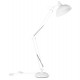Adjustable and reclining white floor lamp with metal shade and metal foot PIX