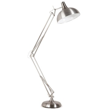 Adjustable and large format floor lamp with industrial look PIC (BRUSHED STEEL)