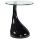 Black coffee table or side table with glass top and original leg TEAR