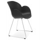 Black chair, design and contemporary, with chromed metal legs TESTA