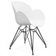 Chaise blanche design avec pieds en métal et coque moulée très résistante, en propylène