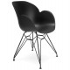 Chaise noire design avec pieds en métal et coque moulée très résistante, en propylène