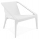 White armchair, sober and refined, for inside and outside, molded in one piece in polypropylene