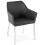 Enveloping BLACK chair with integrated armrests LIVINGSTON