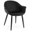 Design and enveloping BLACK armchair in imitation leather MELROSE