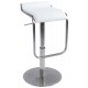 Very comfortable white bar stool with faux leather seat and stainless steel foot