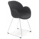 Grey chair, design and contemporary, with chromed metal legs