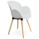 Scandinavian design white chair with solid polypropylene shell and solid beech legs