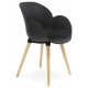 Scandinavian design black chair with solid polypropylene shell and solid beech legs